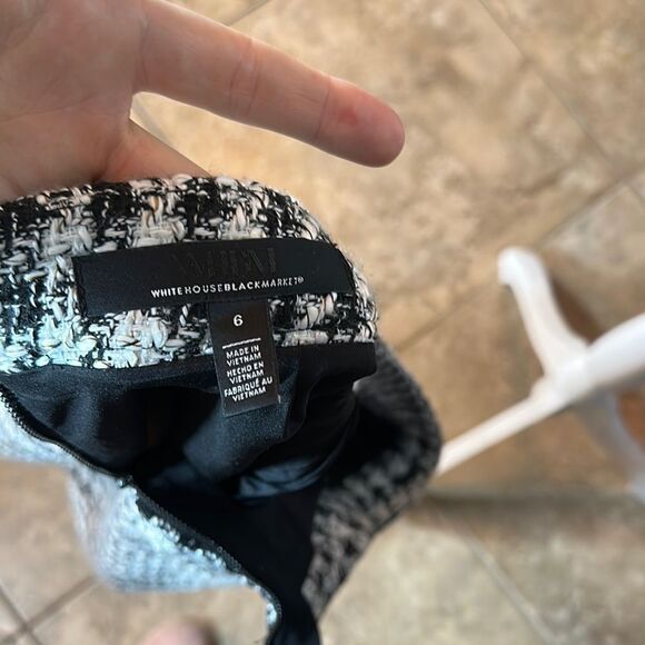 White House Black Market Black and White Pencil Mini Skirt - Picture 5 of 5